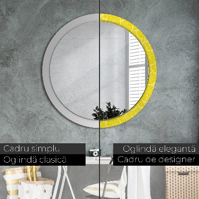 Round decorative wall mirror Lemon pattern