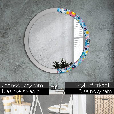 Round decorative wall mirror Colorful ciercles