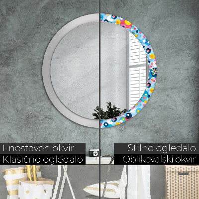 Round decorative wall mirror Colorful ciercles