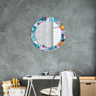 Round decorative wall mirror Colorful ciercles