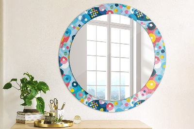 Round decorative wall mirror Colorful ciercles