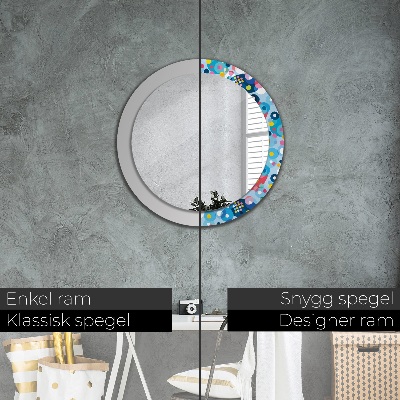 Round decorative wall mirror Colorful ciercles