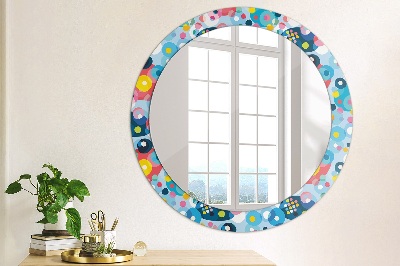 Round decorative wall mirror Colorful ciercles