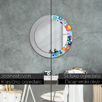 Round decorative wall mirror Colorful ciercles