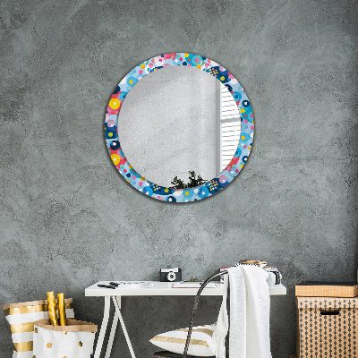 Round decorative wall mirror Colorful ciercles