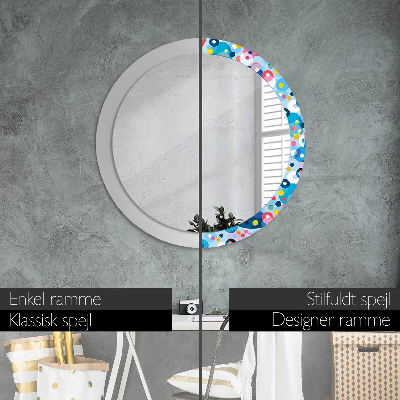 Round decorative wall mirror Colorful ciercles