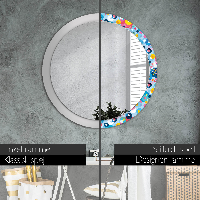 Round decorative wall mirror Colorful ciercles