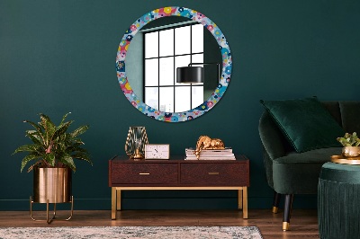 Round decorative wall mirror Colorful ciercles