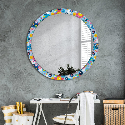 Round decorative wall mirror Colorful ciercles