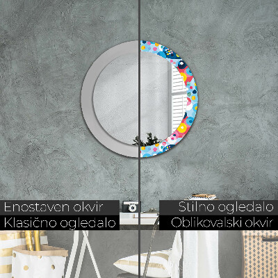 Round decorative wall mirror Colorful ciercles