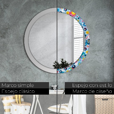 Round decorative wall mirror Colorful ciercles