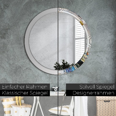 Round decorative wall mirror Abstract stained glass