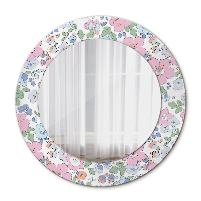 Round decorative wall mirror Gentle flowers