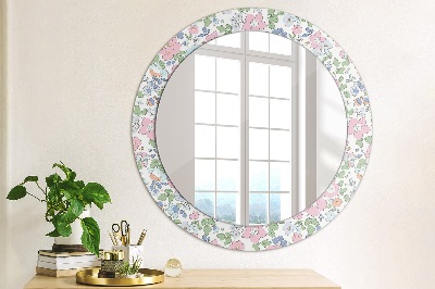 Round decorative wall mirror Gentle flowers