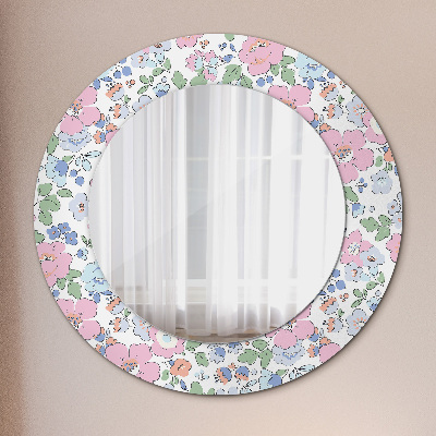 Round decorative wall mirror Gentle flowers