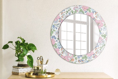 Round decorative wall mirror Gentle flowers