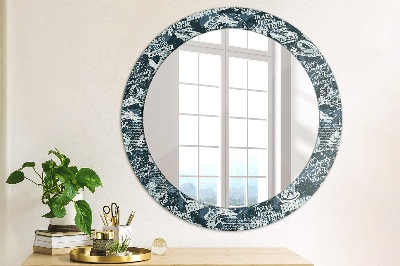 Round decorative wall mirror Ny collage