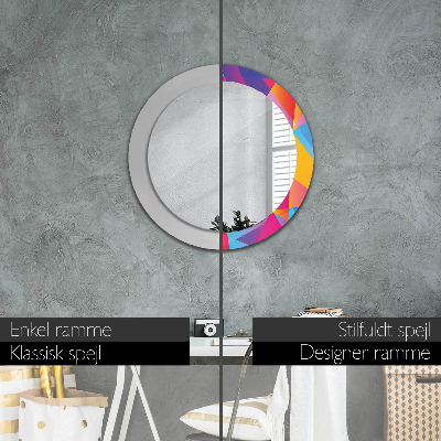 Round decorative wall mirror Geometric composition