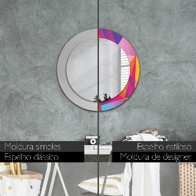 Round decorative wall mirror Geometric composition