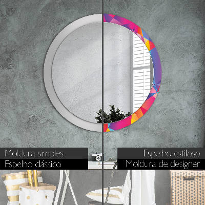 Round decorative wall mirror Geometric composition