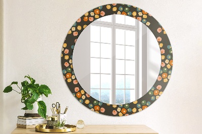 Round decorative wall mirror Flower dots