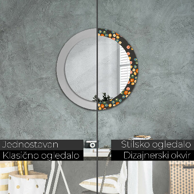 Round decorative wall mirror Flower dots