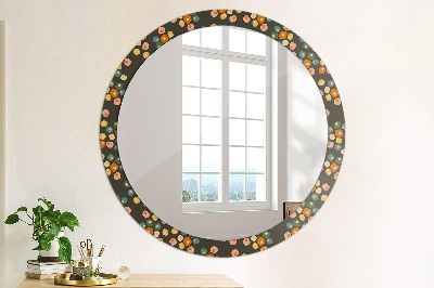 Round decorative wall mirror Flower dots