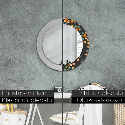 Round decorative wall mirror Flower dots