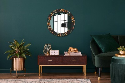 Round decorative wall mirror Flower dots