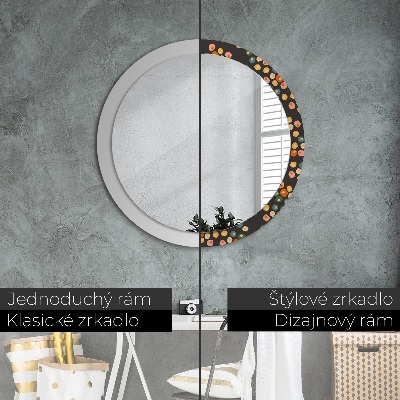 Round decorative wall mirror Flower dots