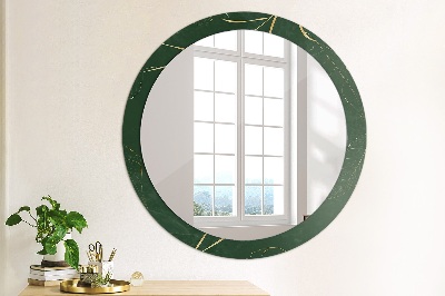 Round mirror decor Delicate golden leaves