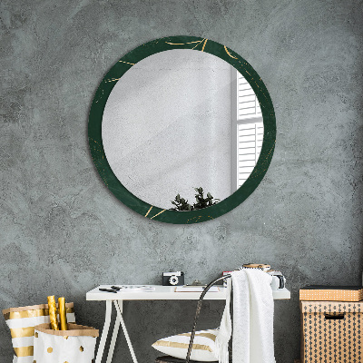 Round mirror decor Delicate golden leaves