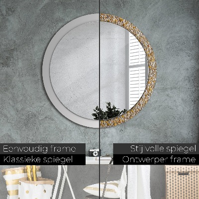 Round mirror printed frame Terrazzo pattern