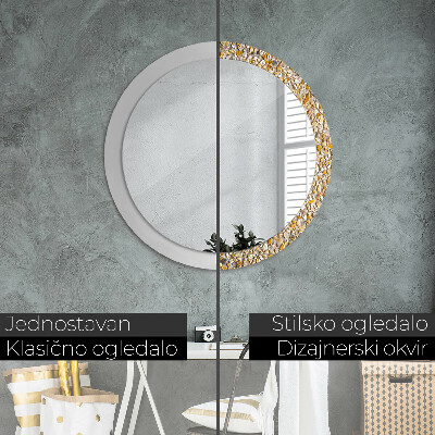 Round mirror printed frame Terrazzo pattern