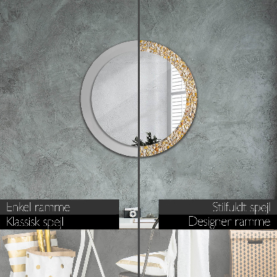 Round mirror printed frame Terrazzo pattern