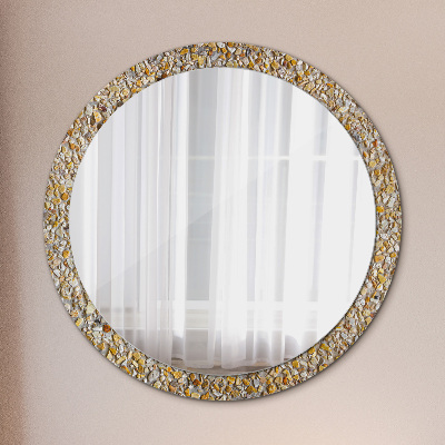 Round mirror printed frame Terrazzo pattern