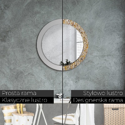 Round mirror printed frame Terrazzo pattern