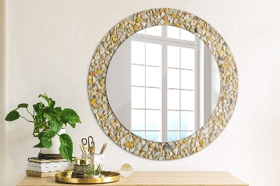 Round mirror printed frame Terrazzo pattern