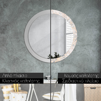 Round mirror print Shabby mosaic