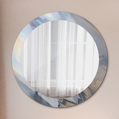 Round decorative wall mirror Holographic texture