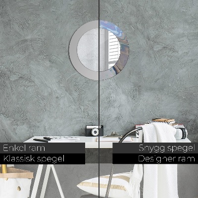 Round decorative wall mirror Holographic texture