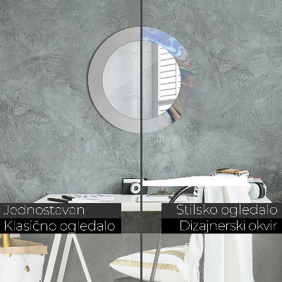 Round decorative wall mirror Holographic texture