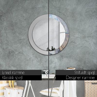 Round decorative wall mirror Holographic texture