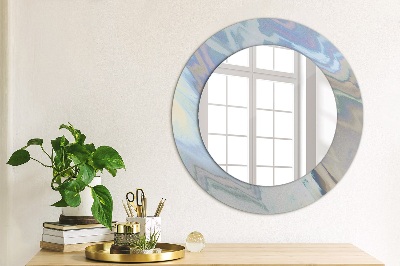 Round decorative wall mirror Holographic texture