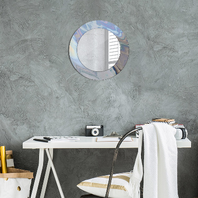 Round decorative wall mirror Holographic texture