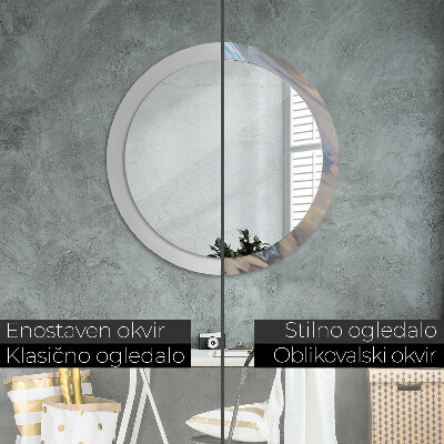 Round decorative wall mirror Holographic texture