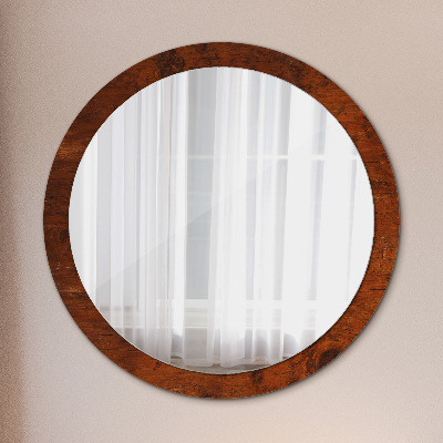 Round decorative wall mirror Natural wood