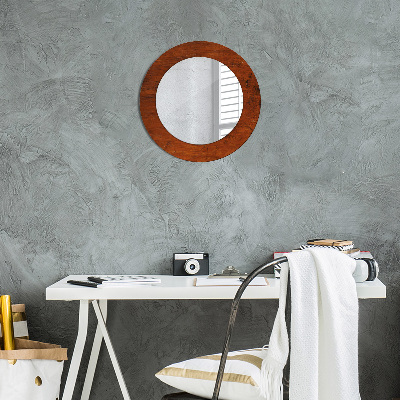 Round decorative wall mirror Natural wood