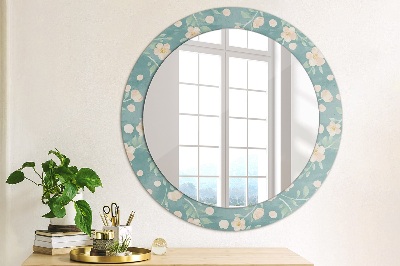 Round decorative wall mirror Floral pattern