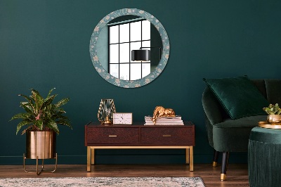 Round decorative wall mirror Floral pattern